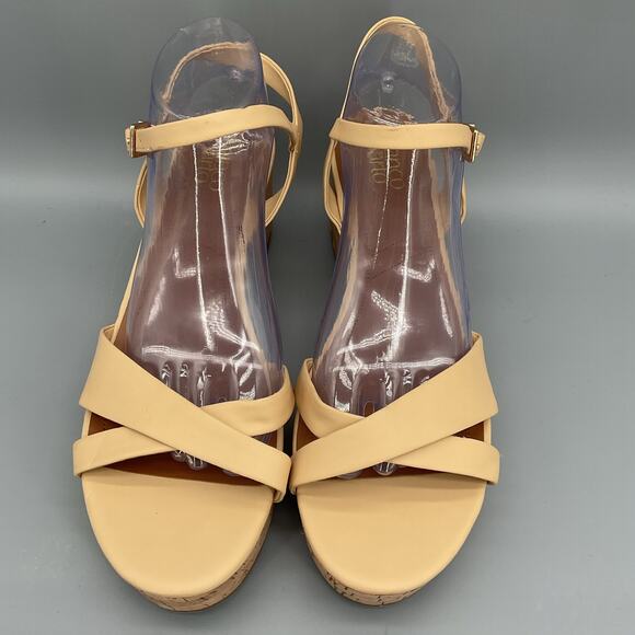 NEW Franco Sarto Women’s Pelma Platform Ankle Strap Sandals Beige Size 11M - Picture 3 of 10